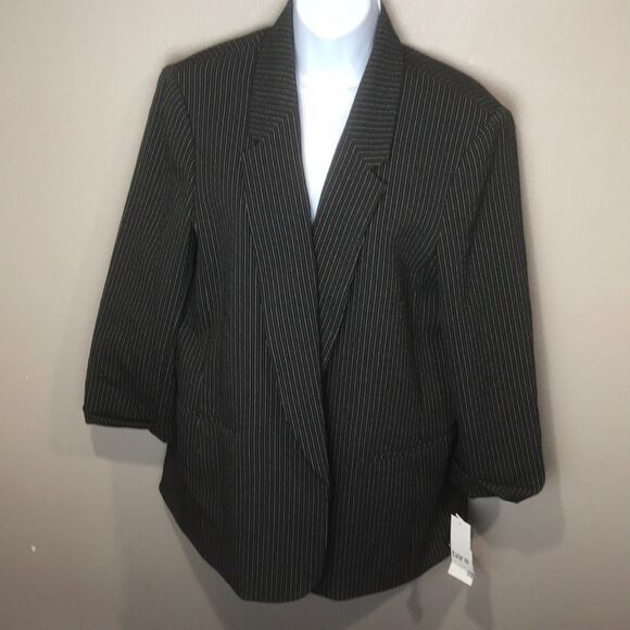 Bar III Pinstripe Open-Front Blazer women’s size XL - Picture 2 of 8